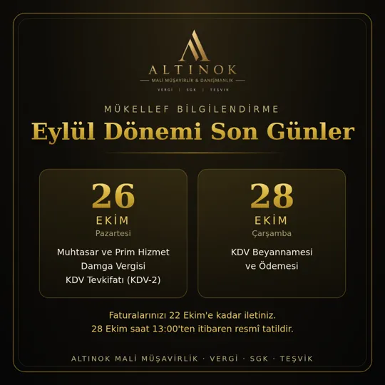 Eylül dönemi son günler